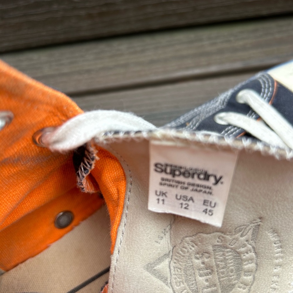 Superdry High-Top Sneakers - Navy Blue and Orange - Picture 3 of 8
